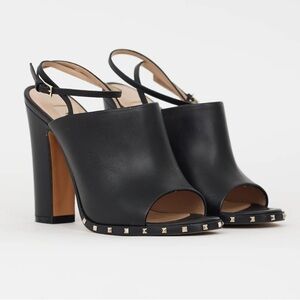 Valentino
Black Leather Soul Rockstud Slingback Heel